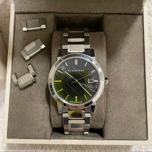 Authentic 38mm stainless steel Burberry watch unisex mens womens